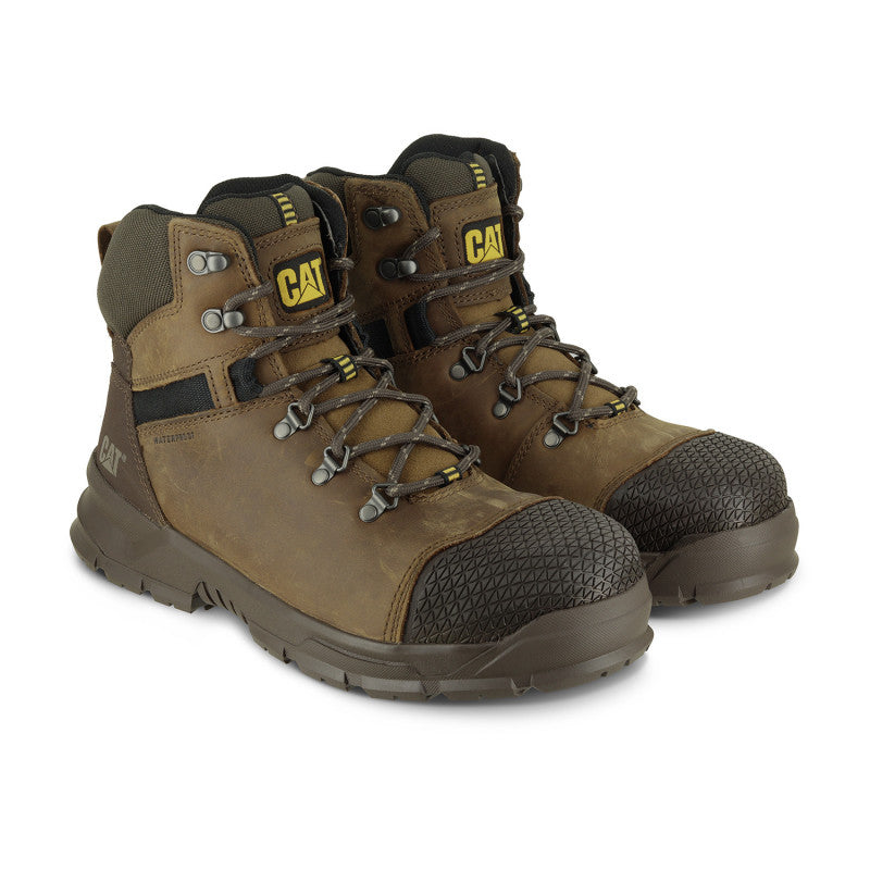 BOTA DIELÉCTRICA WATERPROOF CAT ACCOMPLICE X ST COLOR CAFÉ PARA HOMBRE