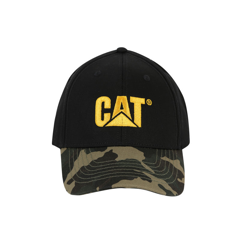 GORRA CAT NEGRO CON VISERA CAMUFLAJE MODELO 2090001