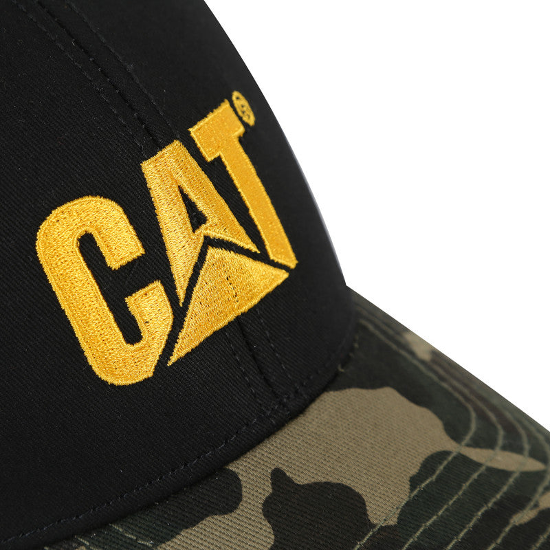 GORRA CAT NEGRO CON VISERA CAMUFLAJE MODELO 2090001